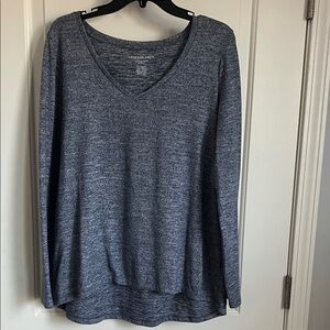 American Eagle Outfitters Heathered Blue soft Soft & Sexy Long Sleeve Top